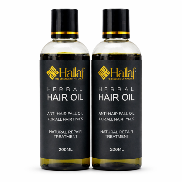 Hallaj Herbal Hair Oil close-up image with herbal extract blend