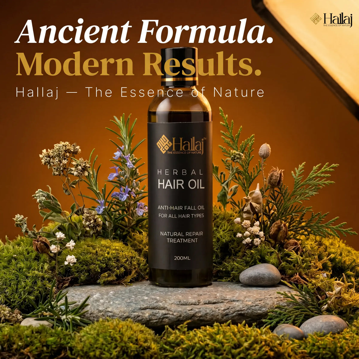 Hallaj Herbal Hair Oil – Organic Herbal Hair Oil for Strong, Healthy & Beautiful Hair