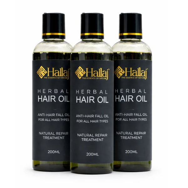 3x Hallaj Organic Herbal Hair Oil – Triple Pack for Strong, Healthy & Naturally Beautiful Hair