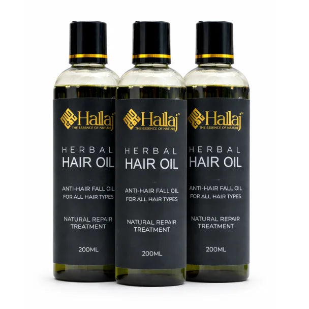 3x Hallaj Organic Herbal Hair Oil – Triple Pack for Strong, Healthy & Naturally Beautiful Hair