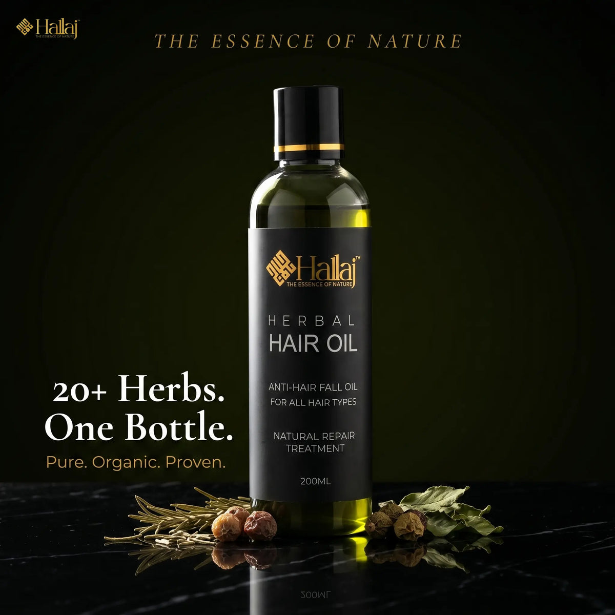 Hallaj Herbal Hair Oil – Organic Herbal Hair Oil for Strong, Healthy & Beautiful Hair